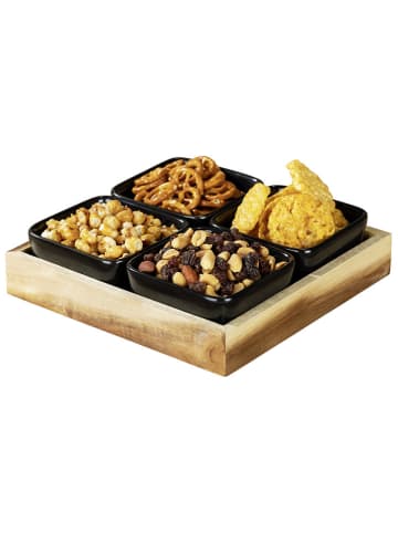 Wenko 5-częściowy zestaw "Elo" w kolorze czarno-jasnobrązowym