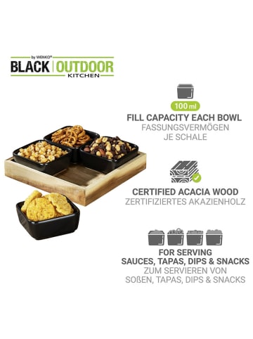 Wenko 5-delige serveerset "Elo" zwart/lichtbruin