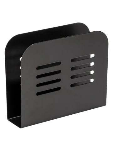 Wenko Servethouder "Baco" zwart - (B)15 x (H)12,5 x (D)4 cm