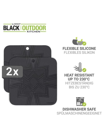 Wenko 2-delige set: panonderzetters "Wesi" zwart - (L)16 x (B)16 cm