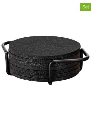 Wenko 9-delige set: onderzetters zwart