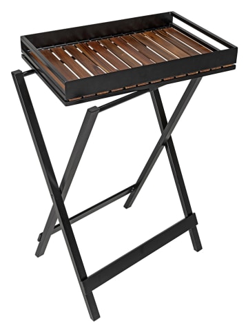 Wenko Bijzettafel "Taba" zwart/bruin - (B)60 x (H)89 x (D)40 cm