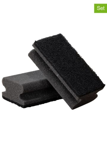 Wenko 2-delige set: reinigingssponzen grijs - (L)13 x (B)7 cm