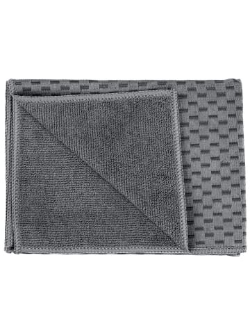 Wenko 2er-Set: Geschirrtücher "Miko" in Grau/ Schwarz - (L)60 x (B)40 cm