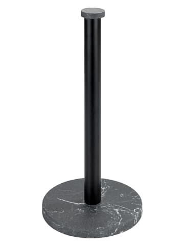 Wenko Küchenrollenhalter "Marmor" in Schwarz - (H)32 x Ø 15 cm