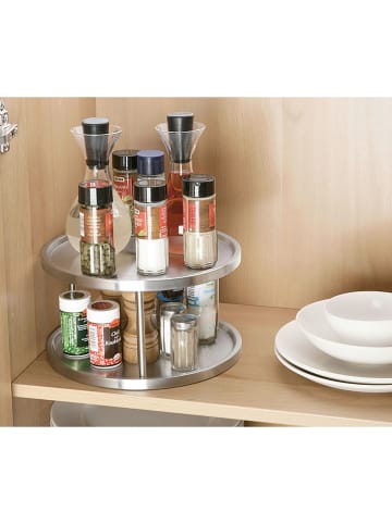 Wenko Półka obrotowa "Duo" w kolorze srebrnym - wys. 15,5 cm