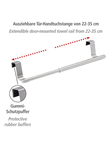 Wenko Roestvrijstalen handdoekstang "Teleskop" - (B)35 x (H)6 x (D)7 cm