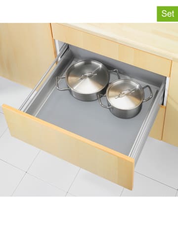 Wenko 2-delige set: antislipmatten "Noppen" grijs - (B)150 x (T)50 cm