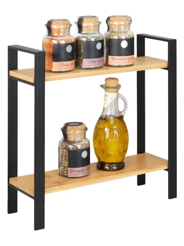 Wenko Keukenkast "Lou" bamboe/zwart - (B)32 x (H)33 x (D)11 cm