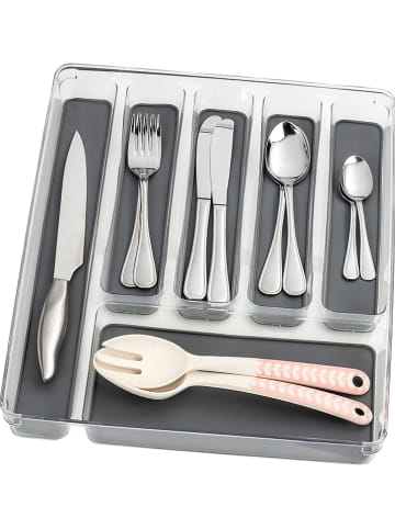 Wenko Bestekbak antraciet/transparant - (B)40 x (H)4,5 x (D)32 cm