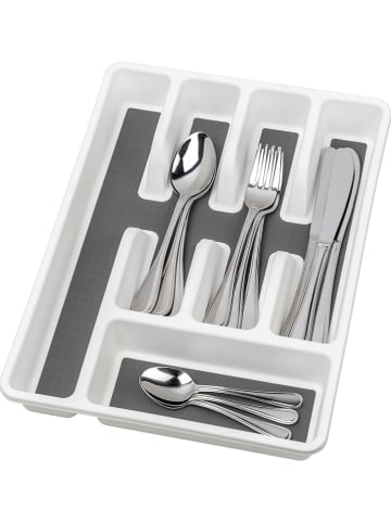 Wenko Organizer w kolorze biało-antracytowym na sztućce - 26,5 x 5 x 36,5 cm