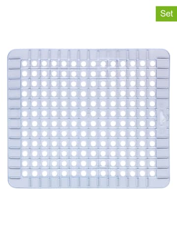 Wenko 2-delige set: gootsteenmatten "Opal" transparant - (L)31 x (B)26,5 cm