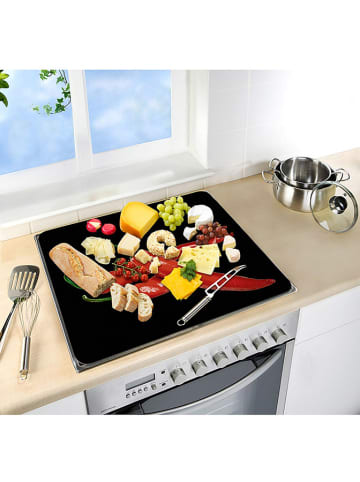 Wenko Fornuisafdekplaat "Hot Peperoni" zwart/rood - (L)50 x (B)56 cm