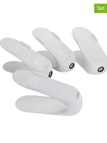 Wenko 4-delige set: schoenhouders wit - (B)29 x (H)15 x (D)11,5 cm