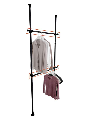 Wenko Drążki (2 szt.) "Herkules" w kolorze czarnym na ubrania - dł. 120 cm