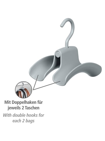 Wenko 3-delige set: handtassenhouder grijs - (B)9 x (H)12,5 x (D)14 cm