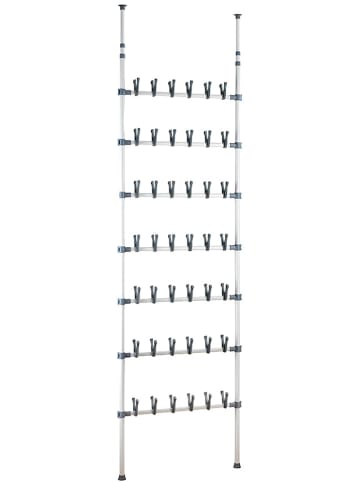 Wenko Telescopisch schoenenrek "Atlas" wit/grijs - (B)68,5 x (H)300 x (D)8,5 cm