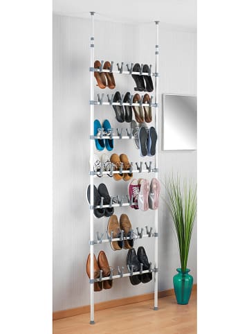 Wenko Teleskop-Schuhregal "Atlas" in Weiß/ Grau - (B)68,5 x (H)300 x (T)8,5 cm