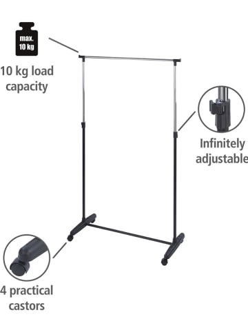 Wenko Kledingrek zwart - (B)90 x (H)170 x (D)38 cm