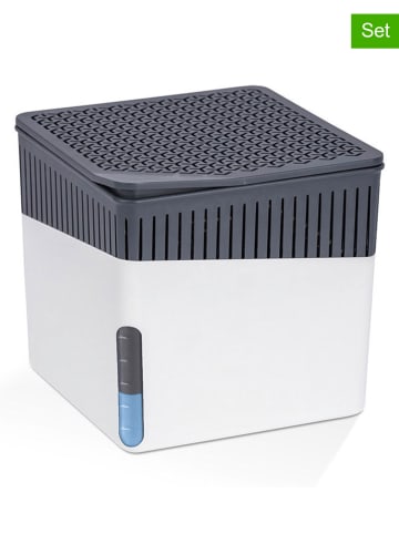 Wenko 2-delige set: luchtontvochtiger navulverpakking "Cube" wit