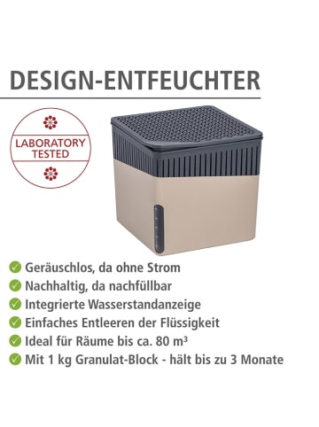 Wenko Luftentfeuchter "Cube" in Beige - (B)16,5 x (H)15,7 x (T)16,5 cm