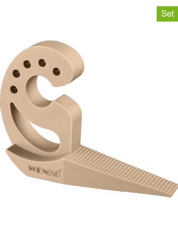 Wenko Blokady (2 szt.) w kolorze beżowym do drzwi - 12 x 8 x 2,5 cm