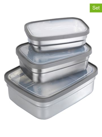 Wenko 3-delige set: vershouddozen grijs - 1,2 l