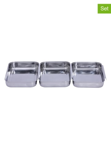 Wenko 3-delige set: voorraadpotten zilverkleurig - (B)15,7 x (H)3,2 x (D)22 cm