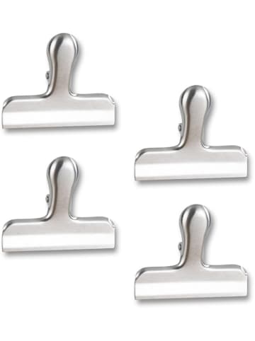 Wenko 4er-Set: Verschlussklammern in Silber - (B)6,3 x (H)7,6 cm