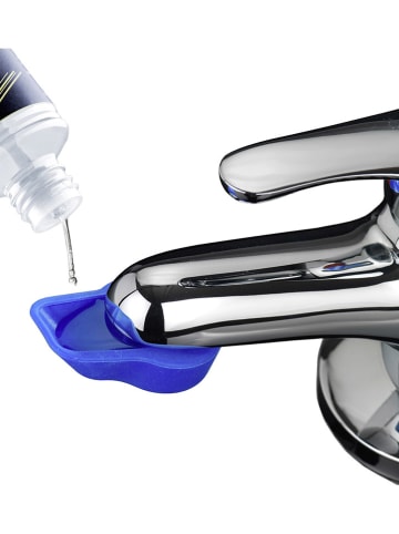 Maximex 2-delige set: anti-kalk caps blauw - (B)5,7 x (H)3,5 x (D)1,5 cm