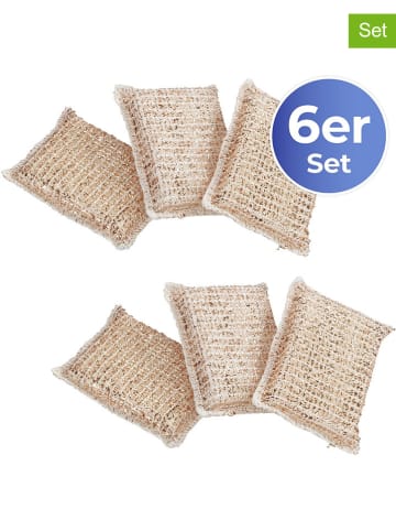 Wenko 6er-Set: Kupferschwämme in Hellbraun - (L)11 x (B)7 cm