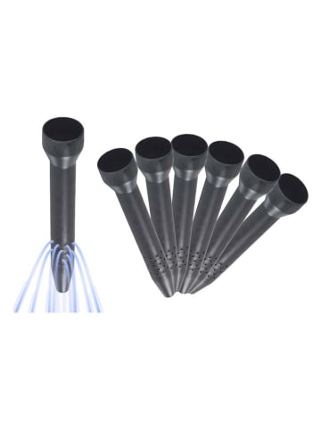 Wenko 6-delige set: sproeikoppen zwart - (H)30 x Ø 5,5 cm