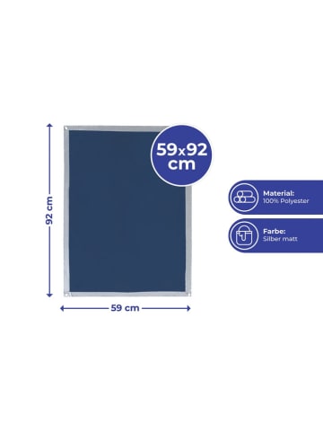 Wenko Raamzonwering blauw/zilverkleurig - (L)92 x (B)59 cm