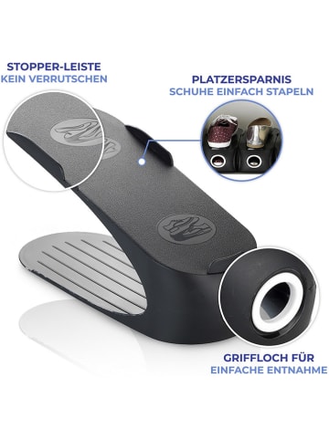 Wenko 4-delige set: schoenhouders "Maximex" zwart - (B)29 x (H)15 x (D)11,5 cm