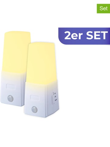 Wenko Lampki nocne LED (2 szt.) w kolorze białym - wys. 12,5 cm