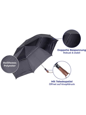 Wenko Regenschirm in Schwarz - Ø 130 cm