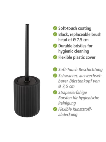 Wenko Toiletborstelgarnituur "Belluno" zwart - (H)42 cm