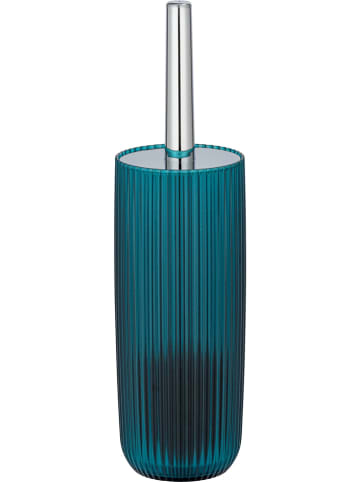 Wenko Toiletborstelgarnituur "Agropoli" petrol/zilverkleurig - (H)36,5 cm