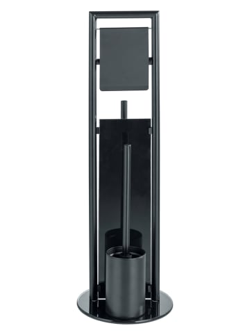 Wenko Toiletborstelgarnituur "Ravina" zwart - (H)70 x Ø 20 cm