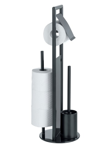 Wenko Toiletborstelgarnituur "Ravina" zwart - (H)70 x Ø 20 cm