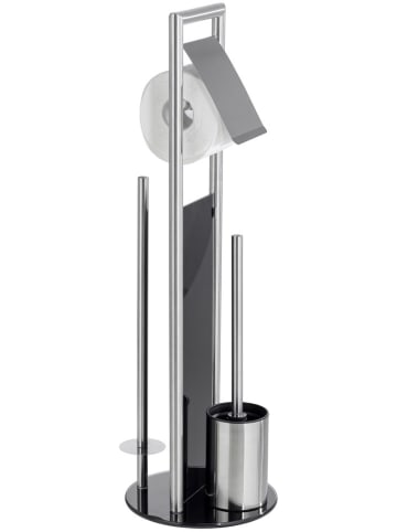 Wenko Toiletborstelgarnituur zilverkleurig - (H)70 x Ø 20 cm