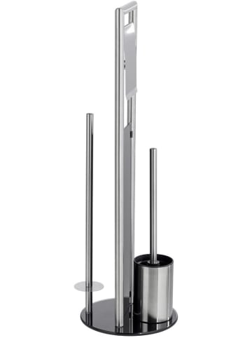 Wenko Toiletborstelgarnituur zilverkleurig - (H)70 x Ø 20 cm