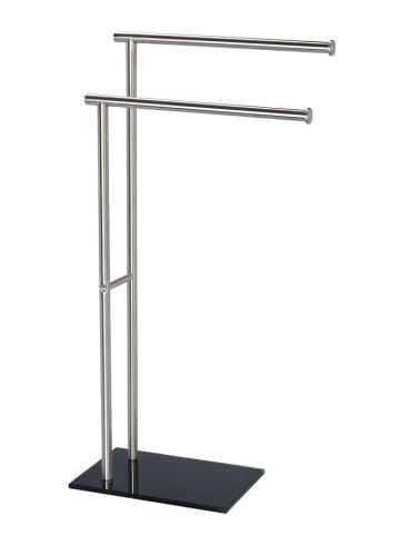 Wenko Handdoekhouder "Lima" zilver/zwart - (B)41 x (H)79 x (D)20 cm