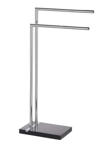 Wenko Handdoekhouder "Noble" zilverkleurig/zwart - (B)45,50 x (H)82 x (D)20 cm