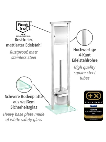 Wenko Toiletborstelgarnituur "Debar" zilverkleurig - (H)73 cm