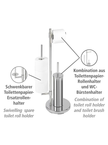 Wenko Toiletborstelgarnituur "Universalo Neo" zilverkleurig - (H)73 cm