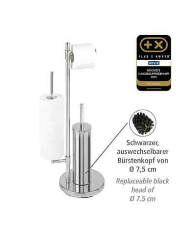 Wenko Toiletborstelgarnituur "Universalo Neo" zilverkleurig - (H)73 cm