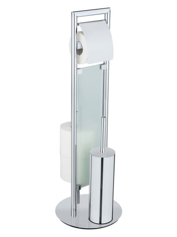 Wenko WC-Garnitur "Sulmona" in Silber - (H)76 x Ø 25 cm