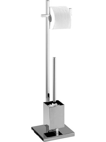 Wenko Roestvrijstalen toiletborstelgarnituur "Quadro" - (H)72,5 cm