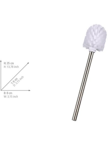 Wenko Toiletborstel zilverkleurig/wit - (H)35 x Ø 8 cm